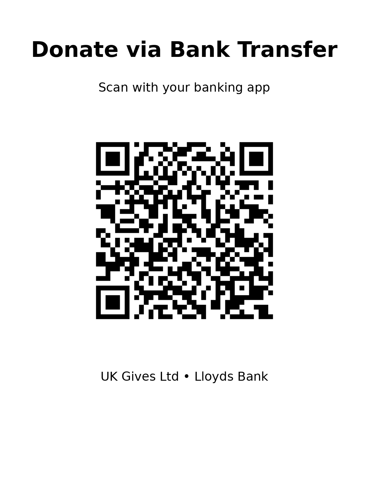 Bank transfer donation QR