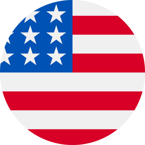 Bandeira dos Estados Unidos em formato circular.