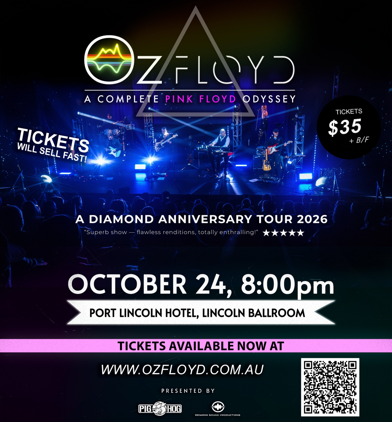 OZ FLOYD - LIVE AT THE port lincoln hotel - A DIAMOND ANNIVERSARY TOUR