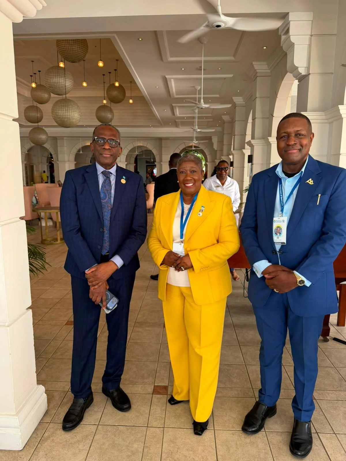 The Honourable Philip J. Pierre, M.P., Dr. Eslene Shockley, Dr. Claudius Preville