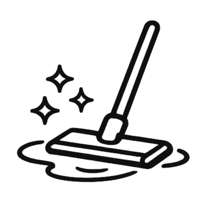 Rengöringsmopp som rengör ett golv.