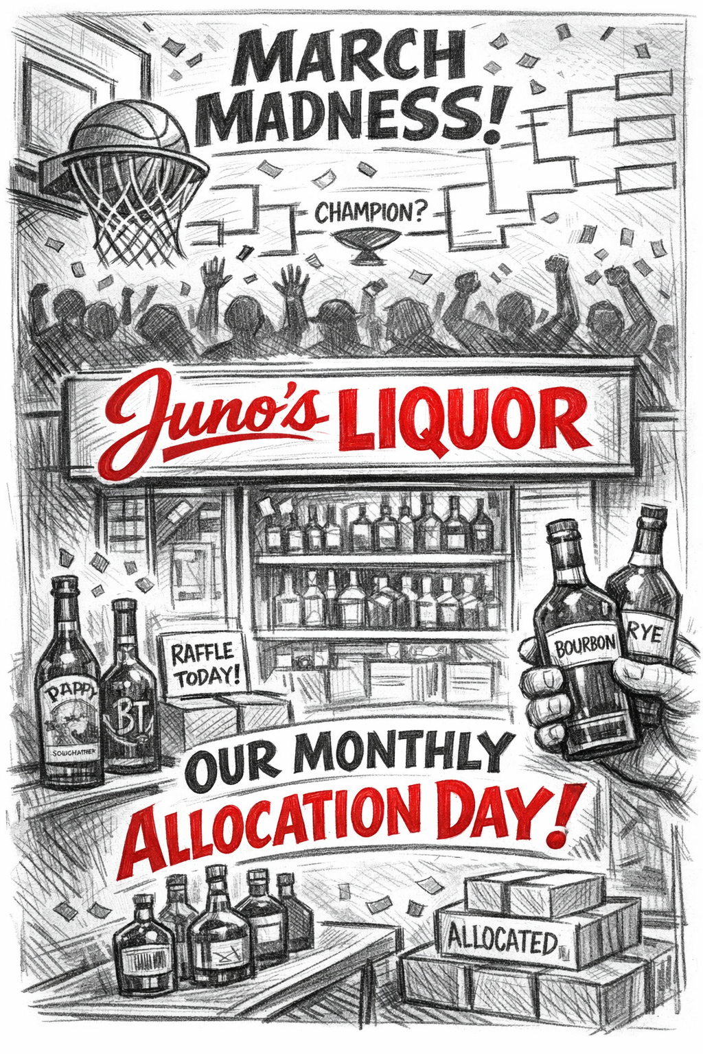 Saturday is Juno’s March Madness Allocation Day!!