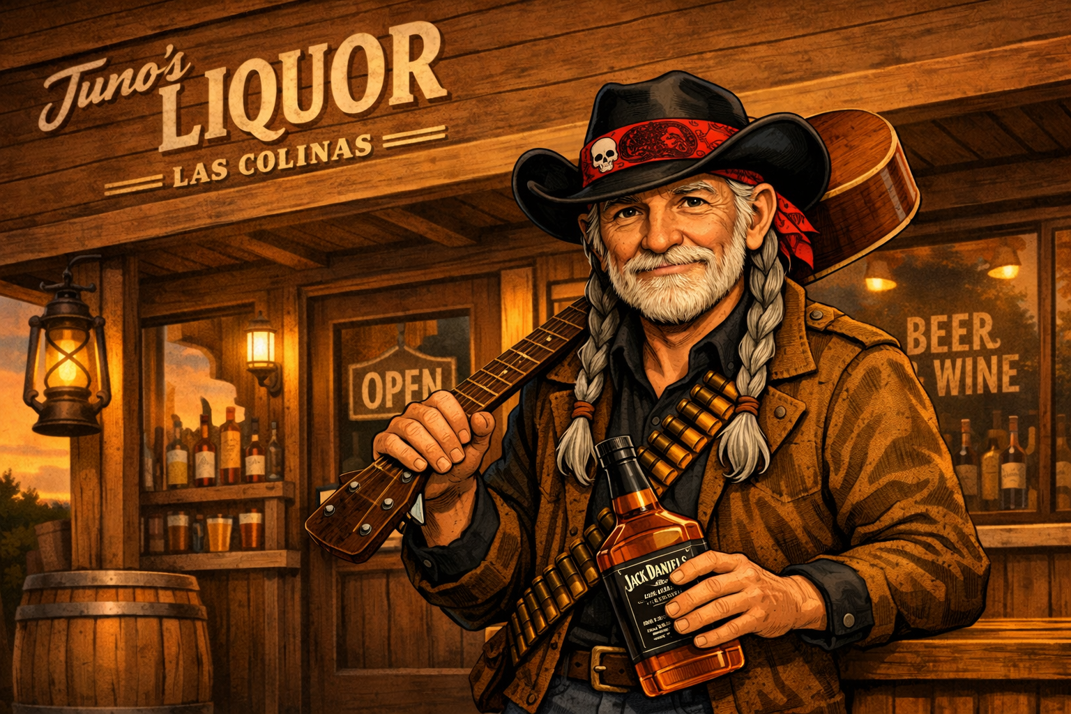 Willie Nelson’s Outlaw Music Festival Rolls Into Irving — Stock Up at Juno’s Liquor Before the Show This Friday!