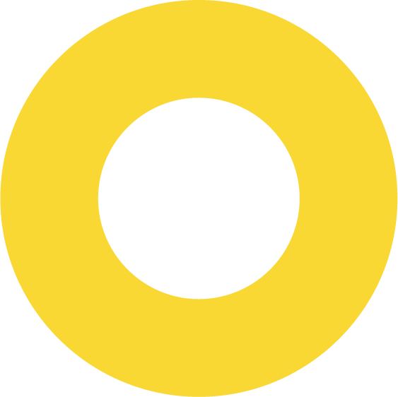 A yellow ring with a white center.