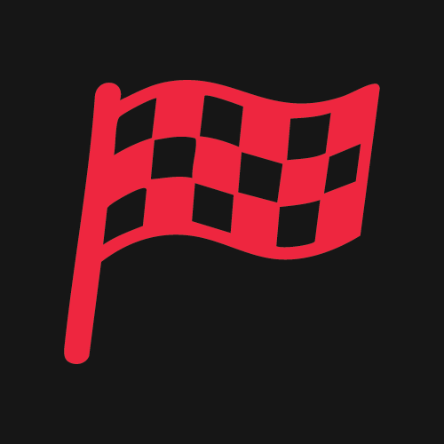 Red motorcross checkered flag on a black background.