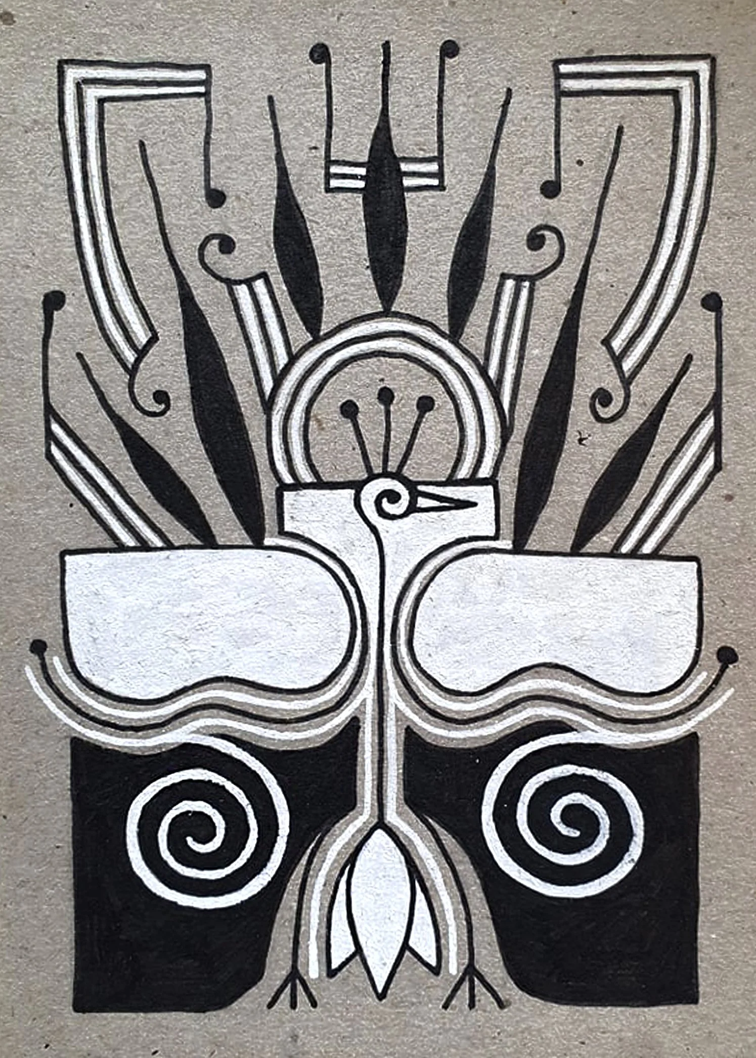 Black Tears Hatch White Eggs, 2020. Paint markers on paper