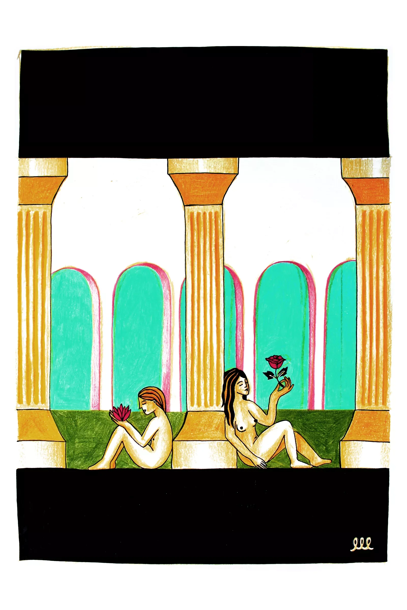 Untitled, 2025. Colored pencil on paper. 29.5 × 42 cm