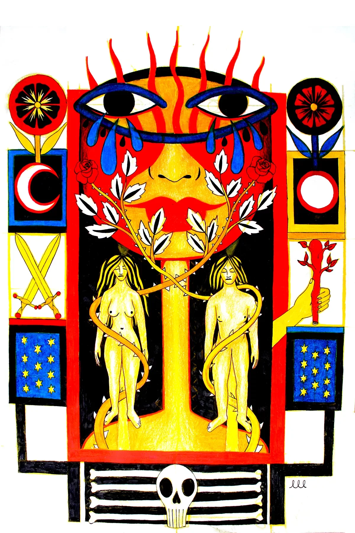 Untitled, 2025. Colored pencil on paper. 29.5 × 42 cm