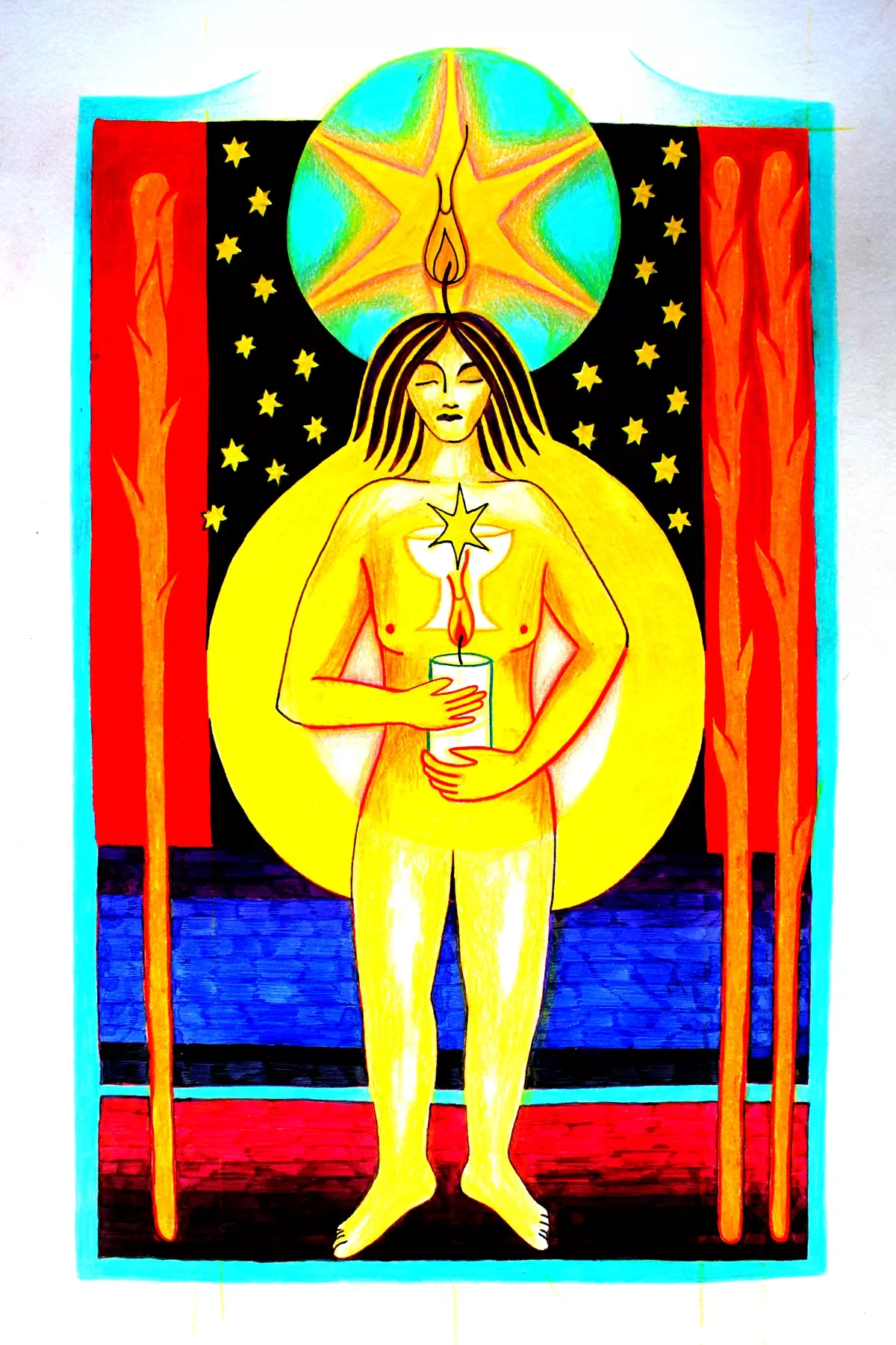 Untitled, 2025. Colored pencil on paper. 29.5 × 42 cm