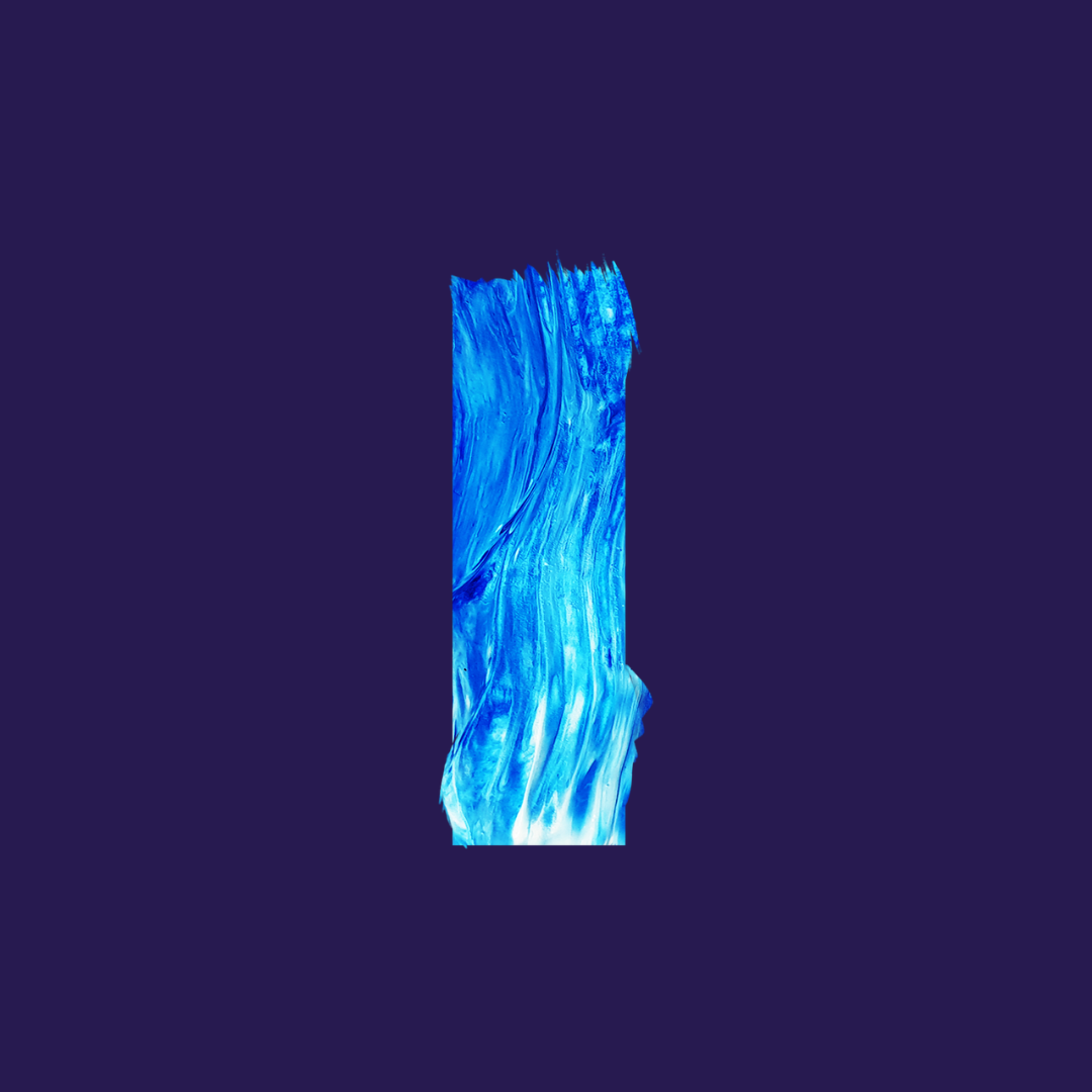 Abstract blue and white streaks on a dark background.