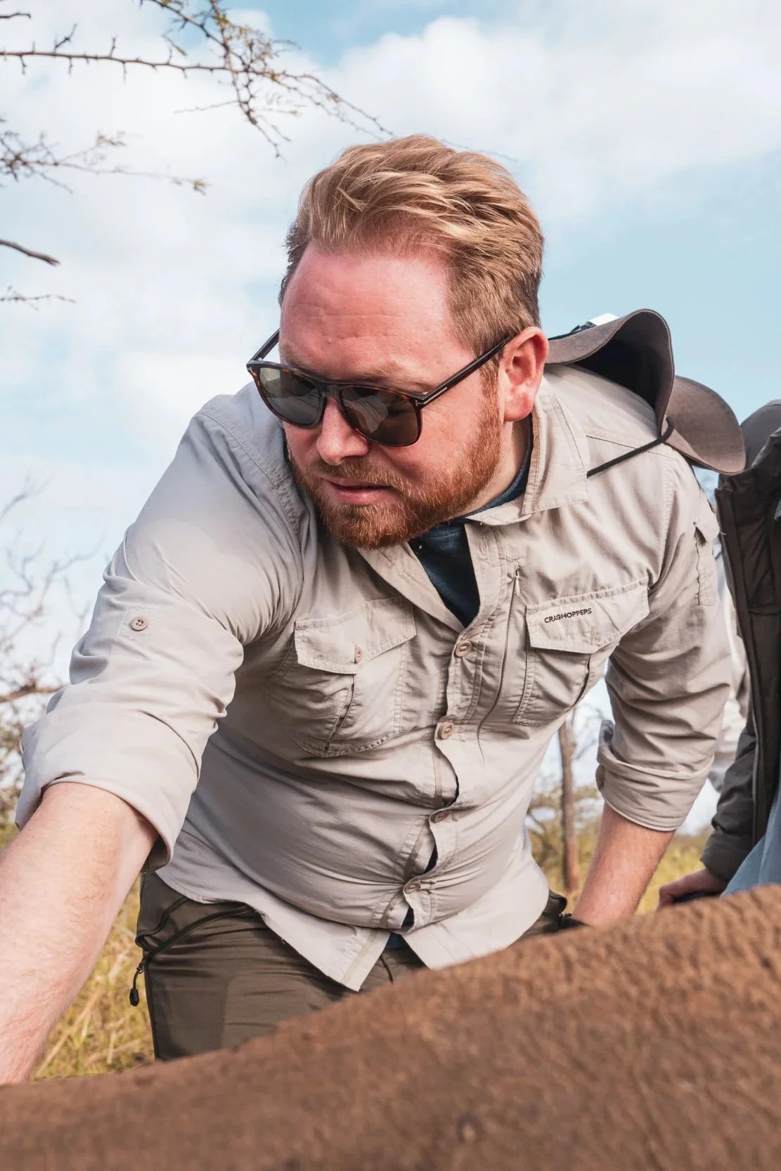 Guest during a guided conservation experience with Honey Guide.