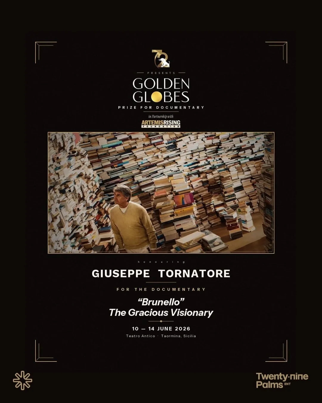 We are immensely proud to congratulate Master and Oscar&reg;-winner Giuseppe Tornatore on his phenomenal @goldenglobes Victory for Brunello: The Gracious Visionary, as featured on @variety 

This prestigious win marks a defining milestone. From day o