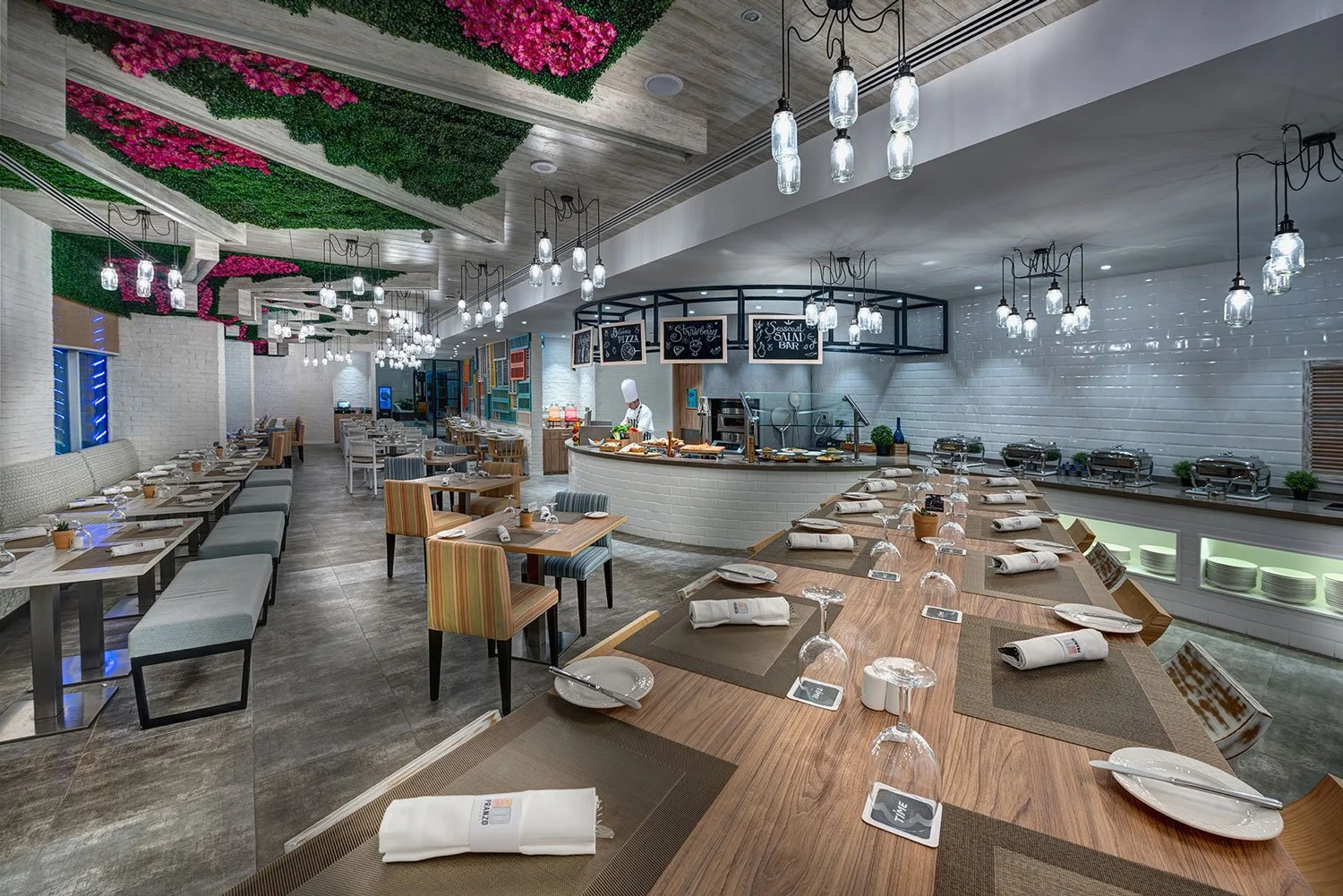 Restaurant interior photography capturing dining space and atmosphere
