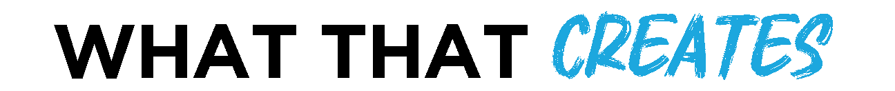 A logo with the phrase "Creators Create" in black and blue text on a white background.
