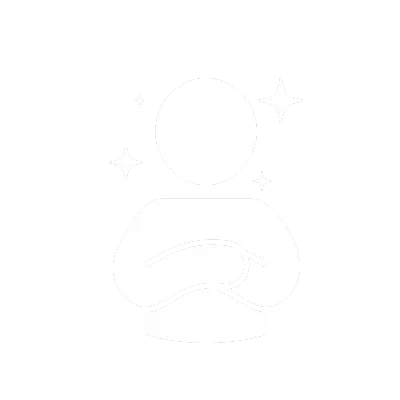 Simplified illustration of a person hugging a large heart, with sparkling stars around them.