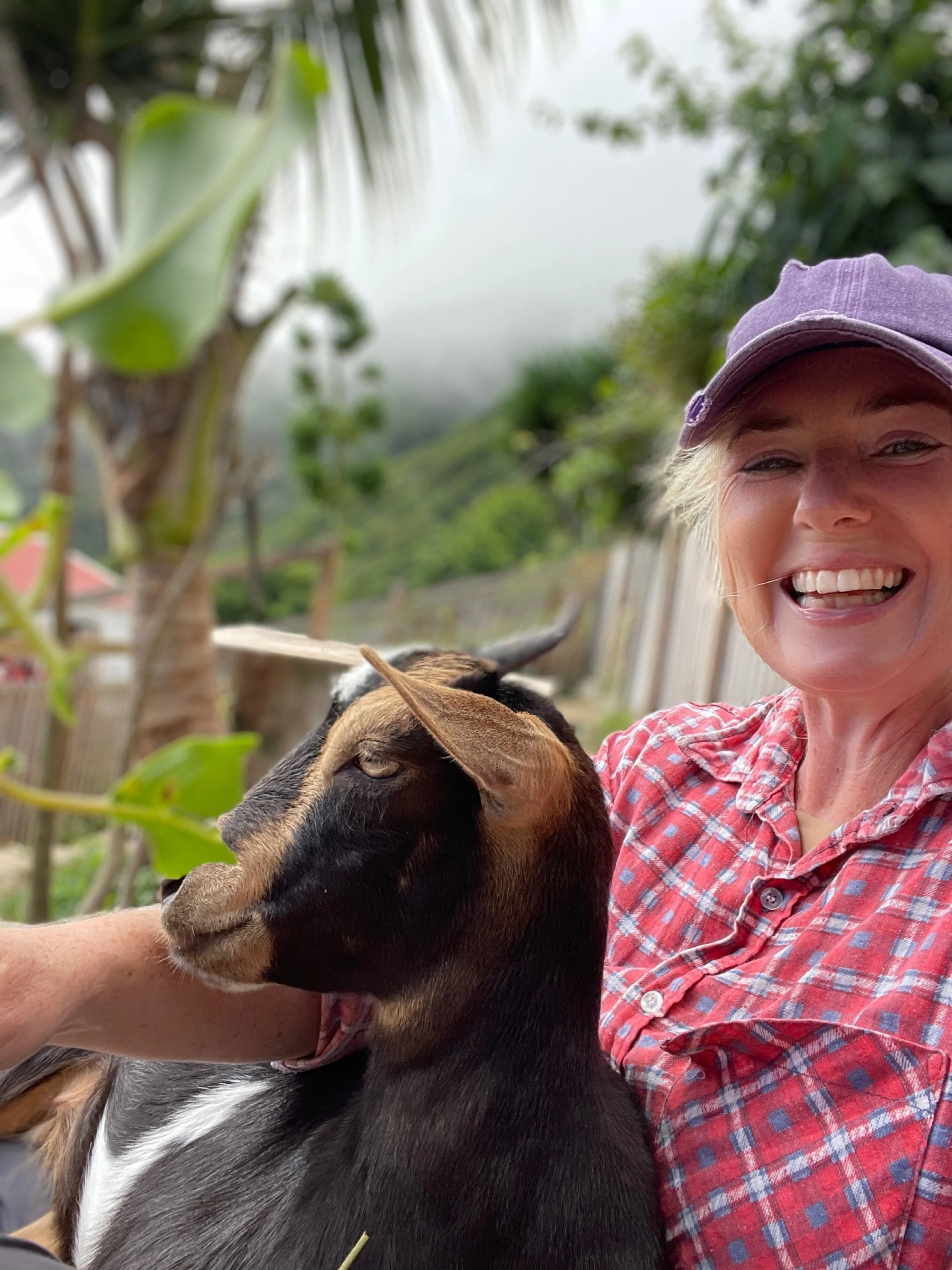 Jill with Bali, the goat