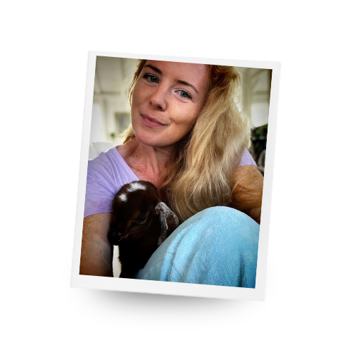 Jill home page photo with Monkey Love