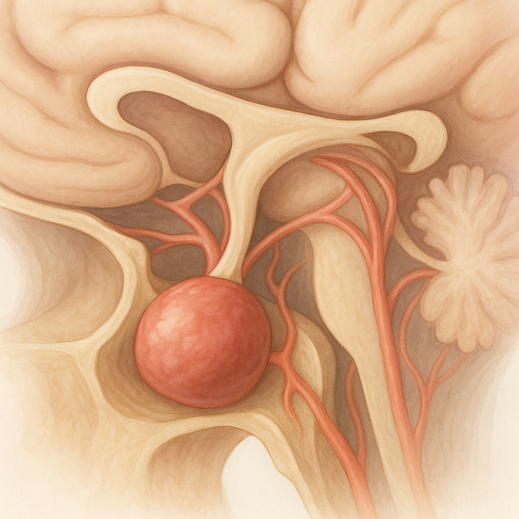 An illustration of the male reproductive system showing the bladder, vas deferens, prostate, and seminal vesicles.