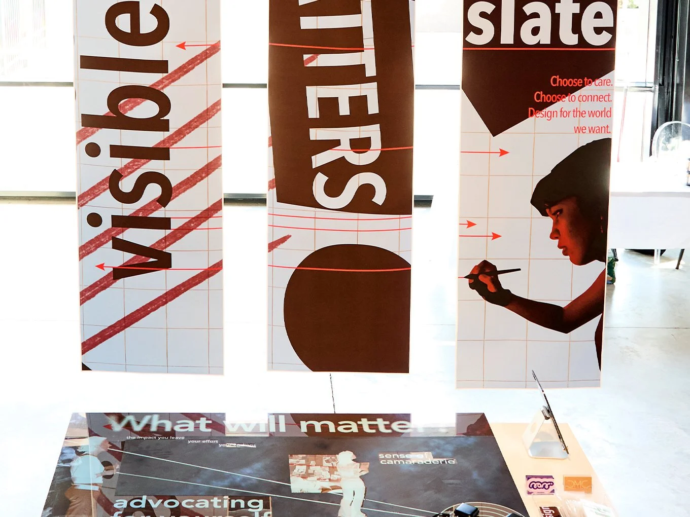 A Record of Becoming | Hanging Installation, Series of 3 Banners - Back Facing