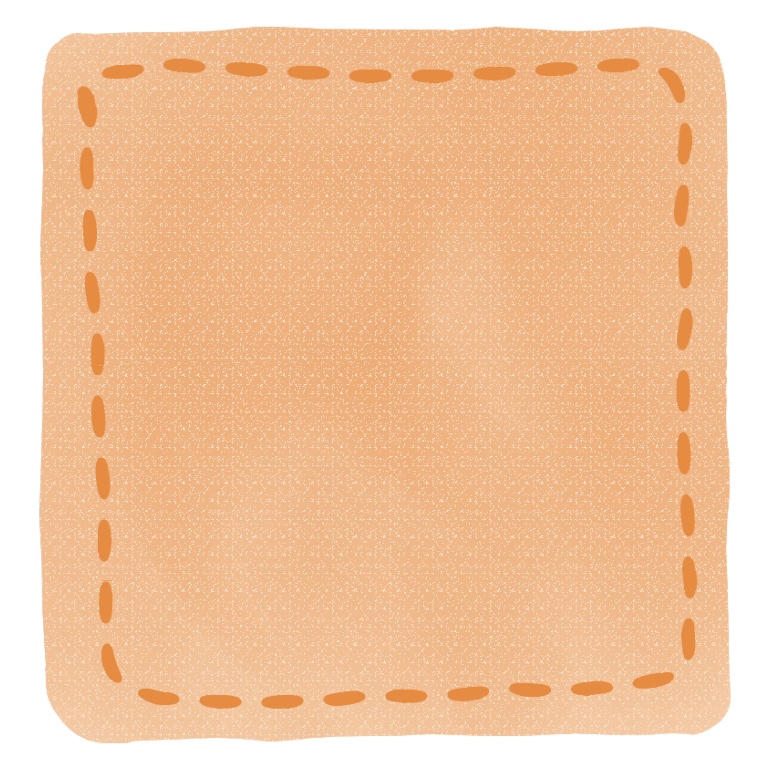 A rectangular piece of bread with evenly spaced, dashed lines around the edges.