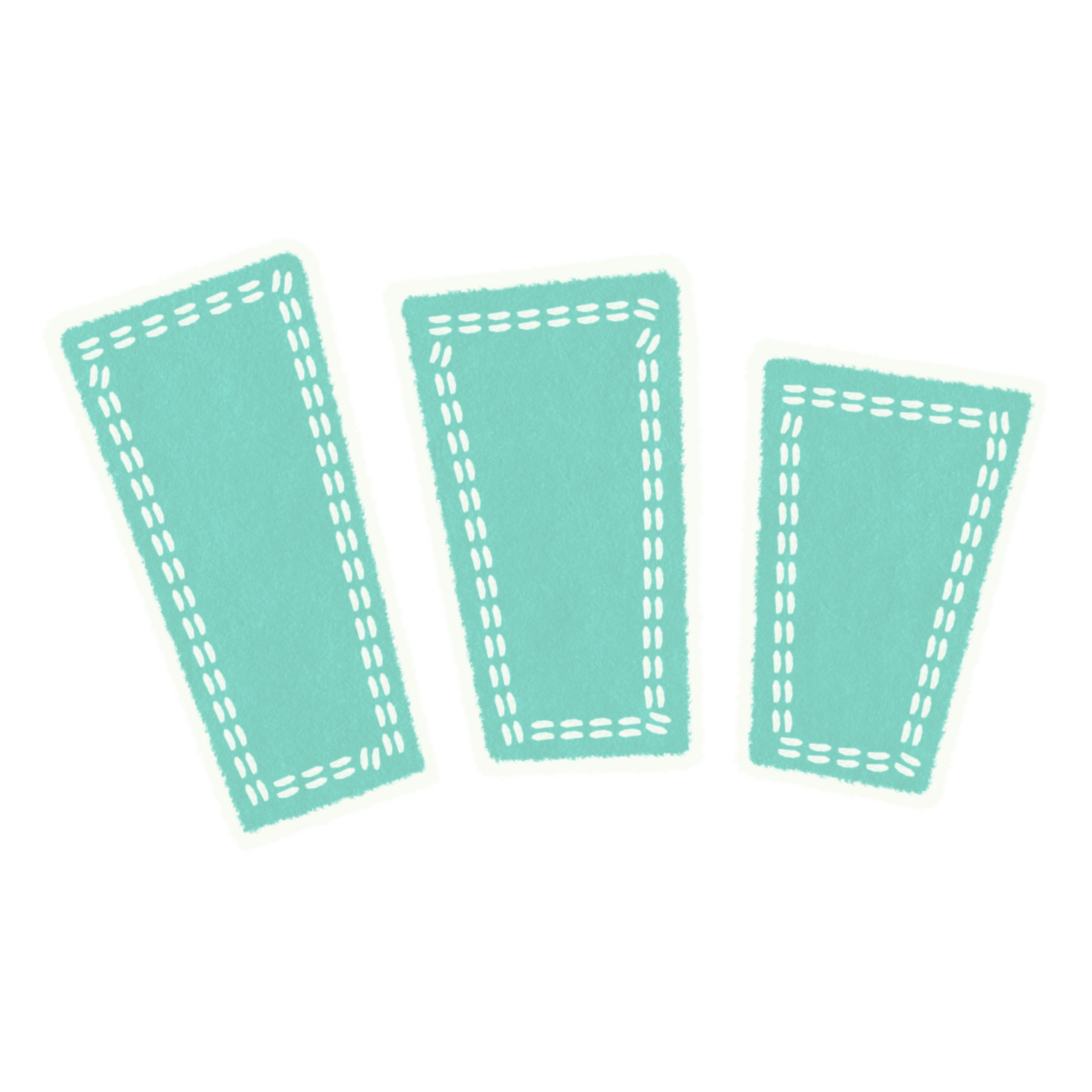 Laundry detergent boxes in light blue with white trim and dashed lines.