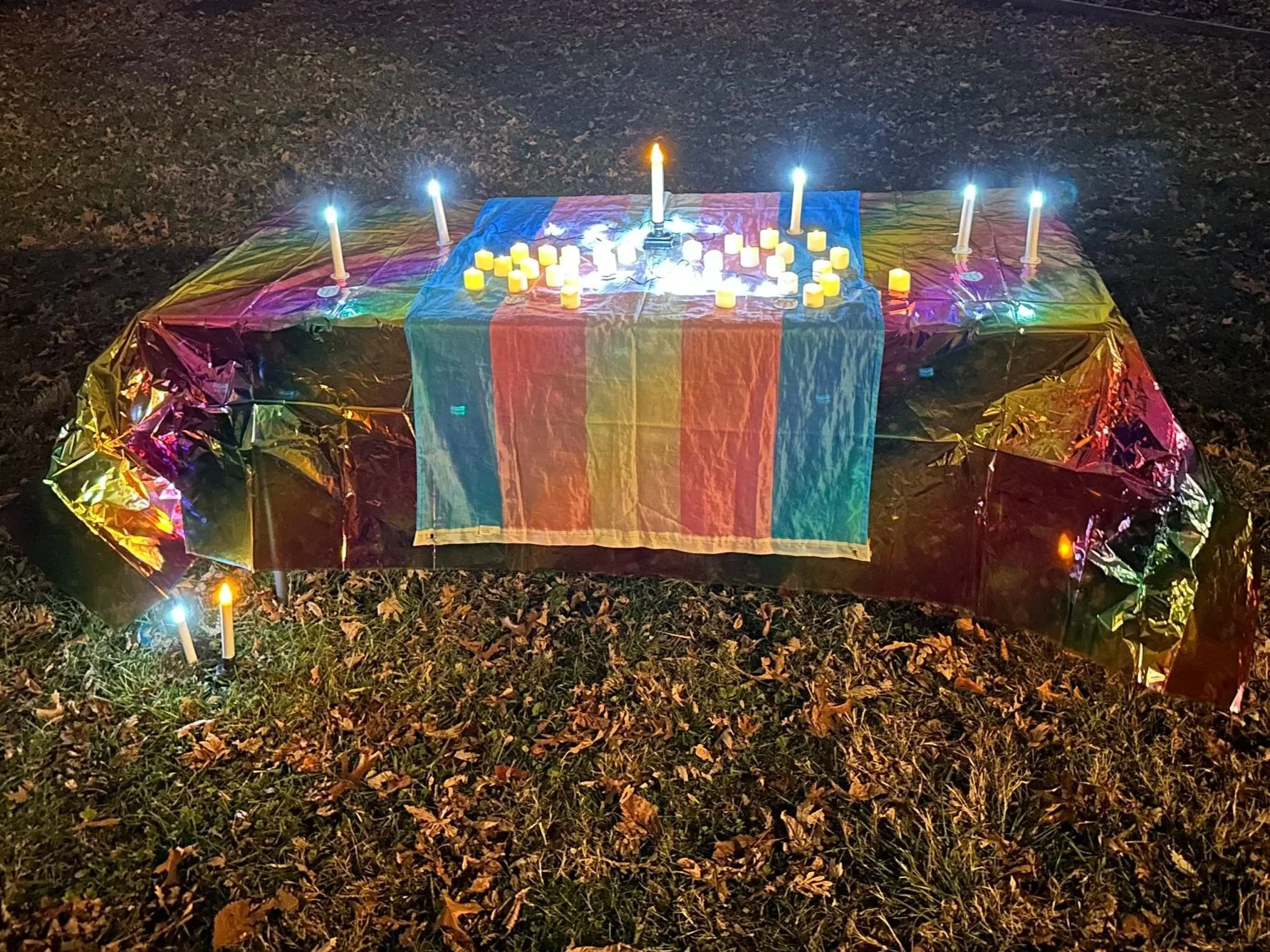 The candles from the candlelight vigil were placed on this table at The Center Project for those that passed away in our community in the last year. 