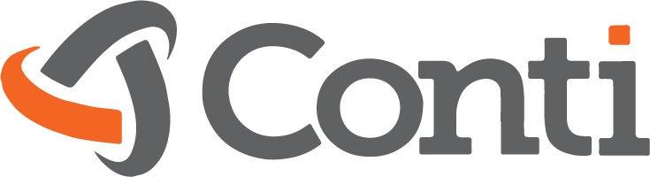 Logo of Conti, featuring a stylized wrench and gear icon.