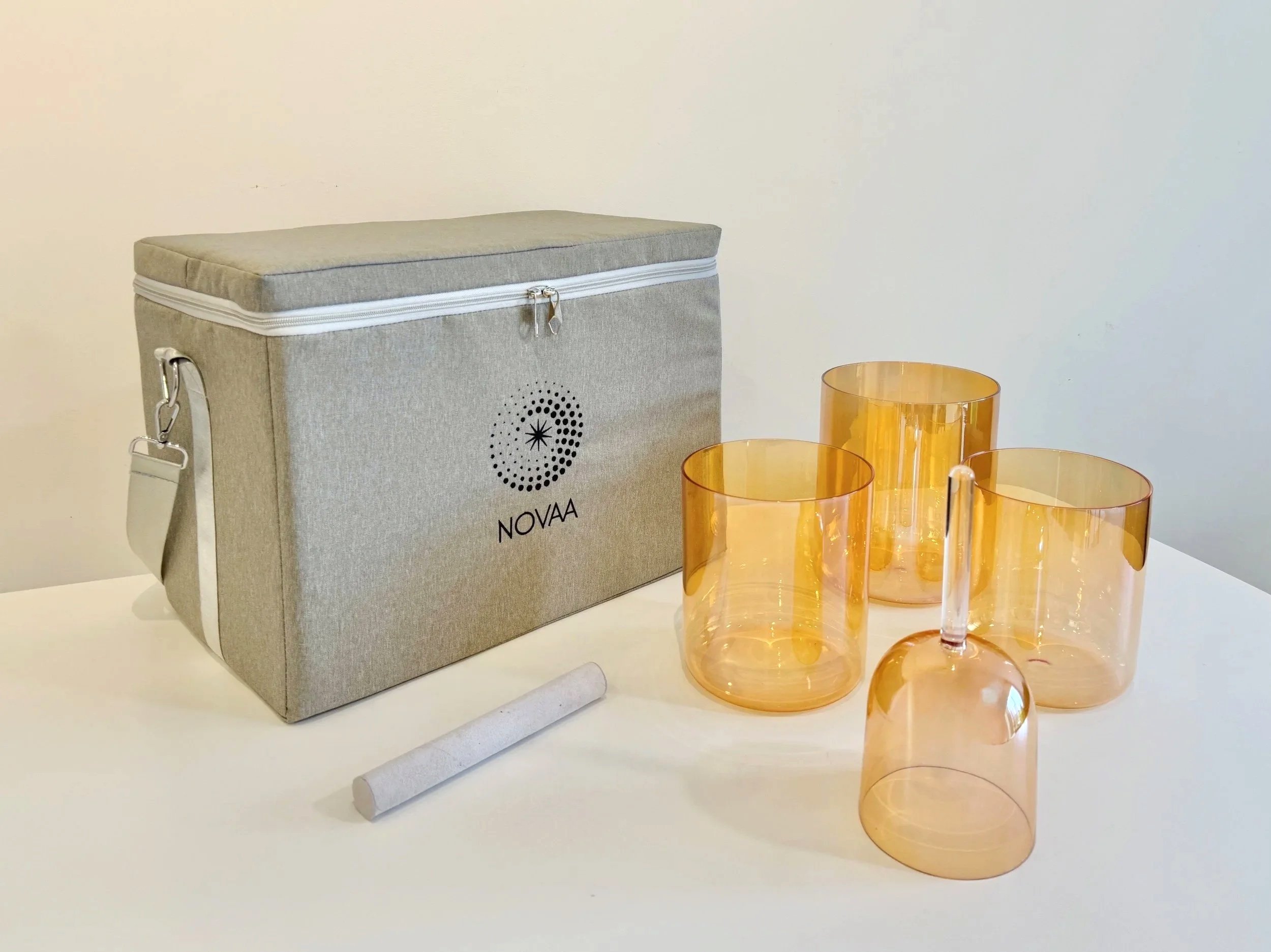 yoga teacher crystal bowls