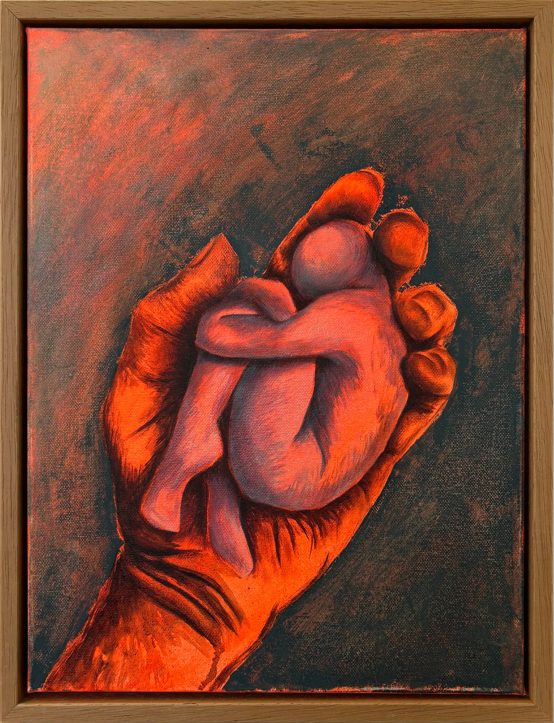 𝘛𝘰 𝘉𝘦 𝘏𝘦𝘭𝘥: 𝘊𝘩𝘪𝘭𝘥 𝘰𝘧 𝘗𝘳𝘰𝘮𝘦𝘵𝘩𝘦𝘶𝘴 
(Oil and acrylic on canvas, 30cm x 40cm)