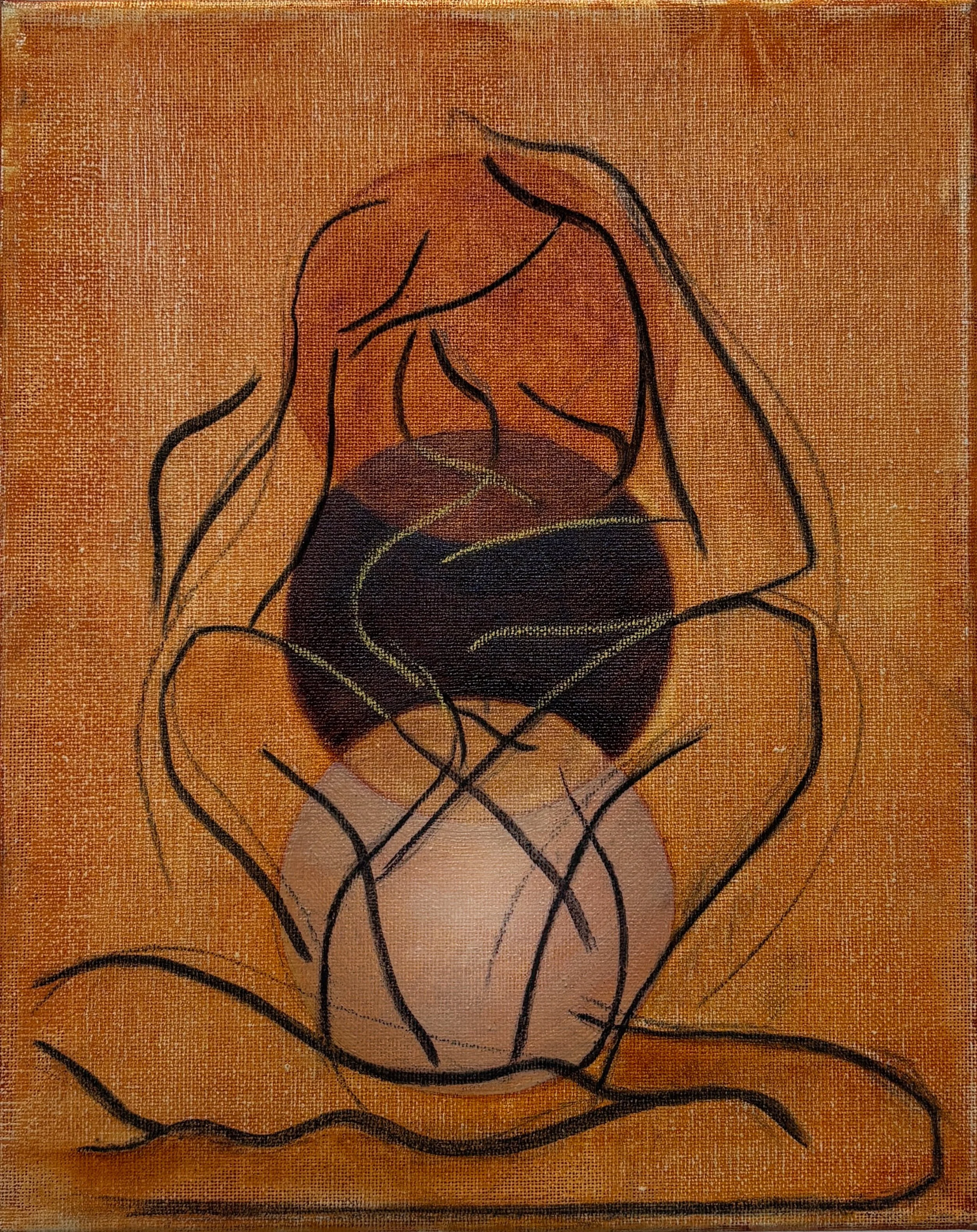 𝘐𝘯𝘯𝘦𝘳 𝘖𝘳𝘣𝘪𝘵, oil, charcoal and pastel on canvas, 24.5 x 30cm (Private collection)