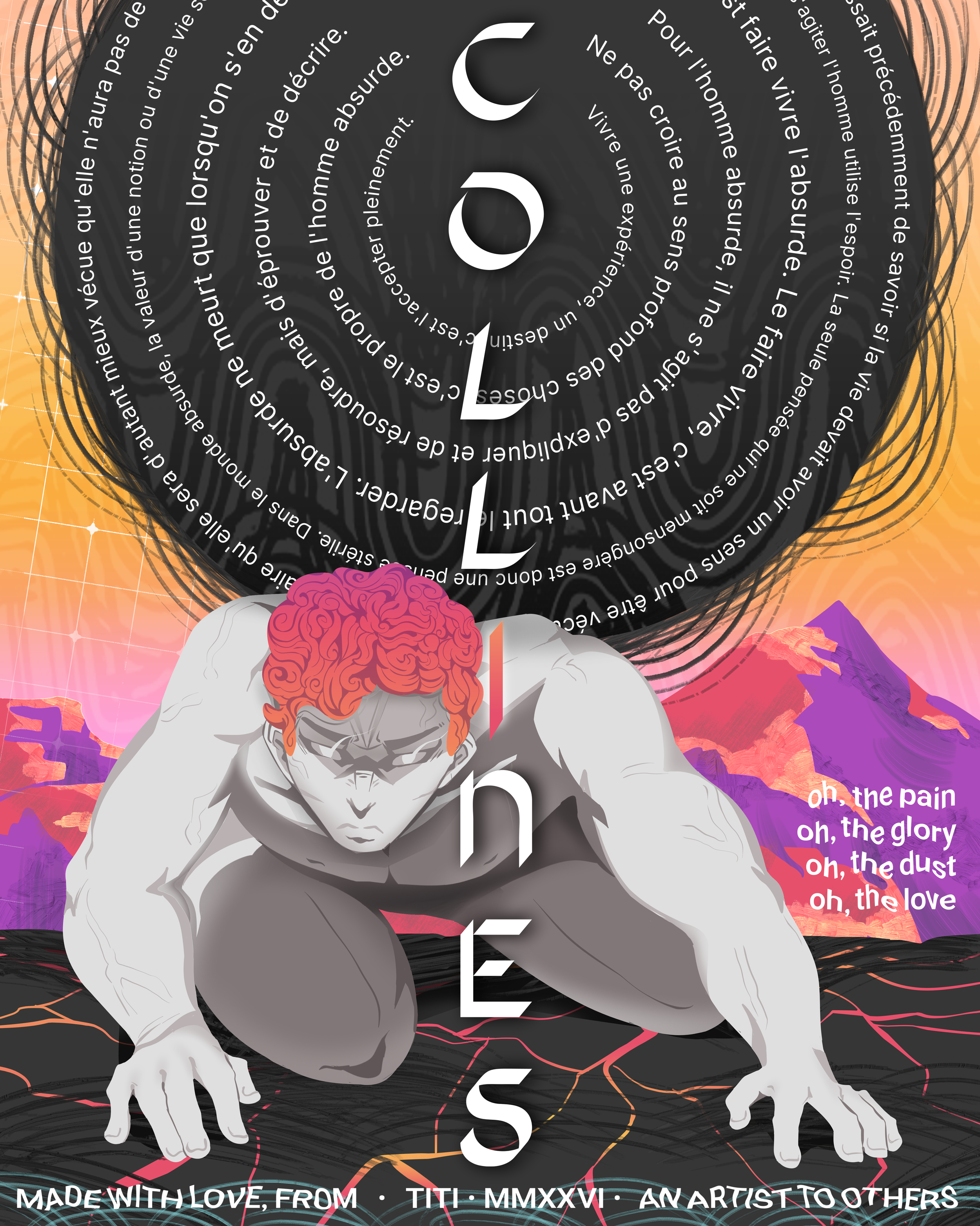 illustration inspired by the myth of sisyphus.