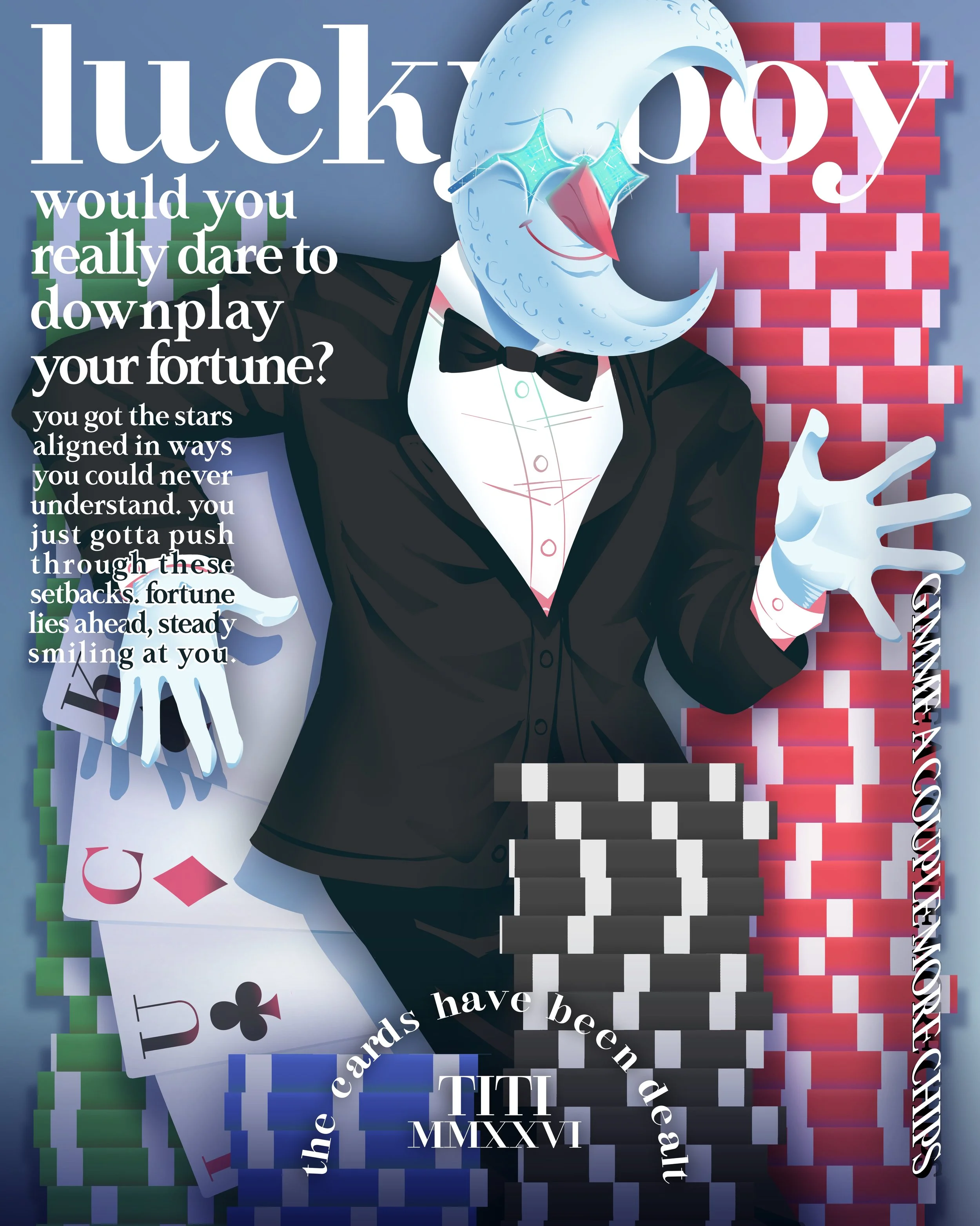 poker theme magazine cover concept art.