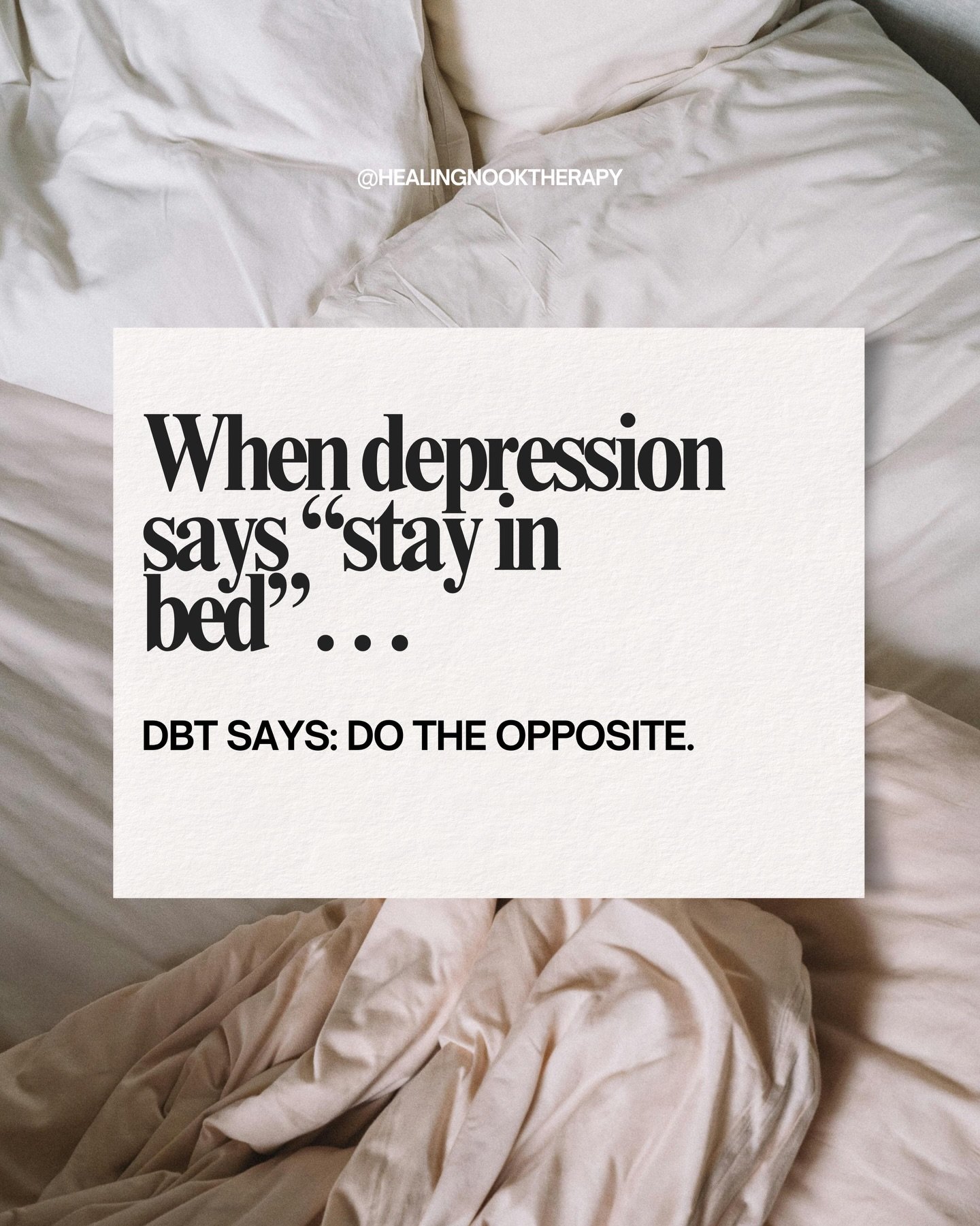 You don&rsquo;t need to feel motivated to take the next step. You just need to take one step.

DBT teaches us that action can come before relief &mdash; and that small, opposite actions are how we slowly build a life worth living.

Be gentle. Be brav