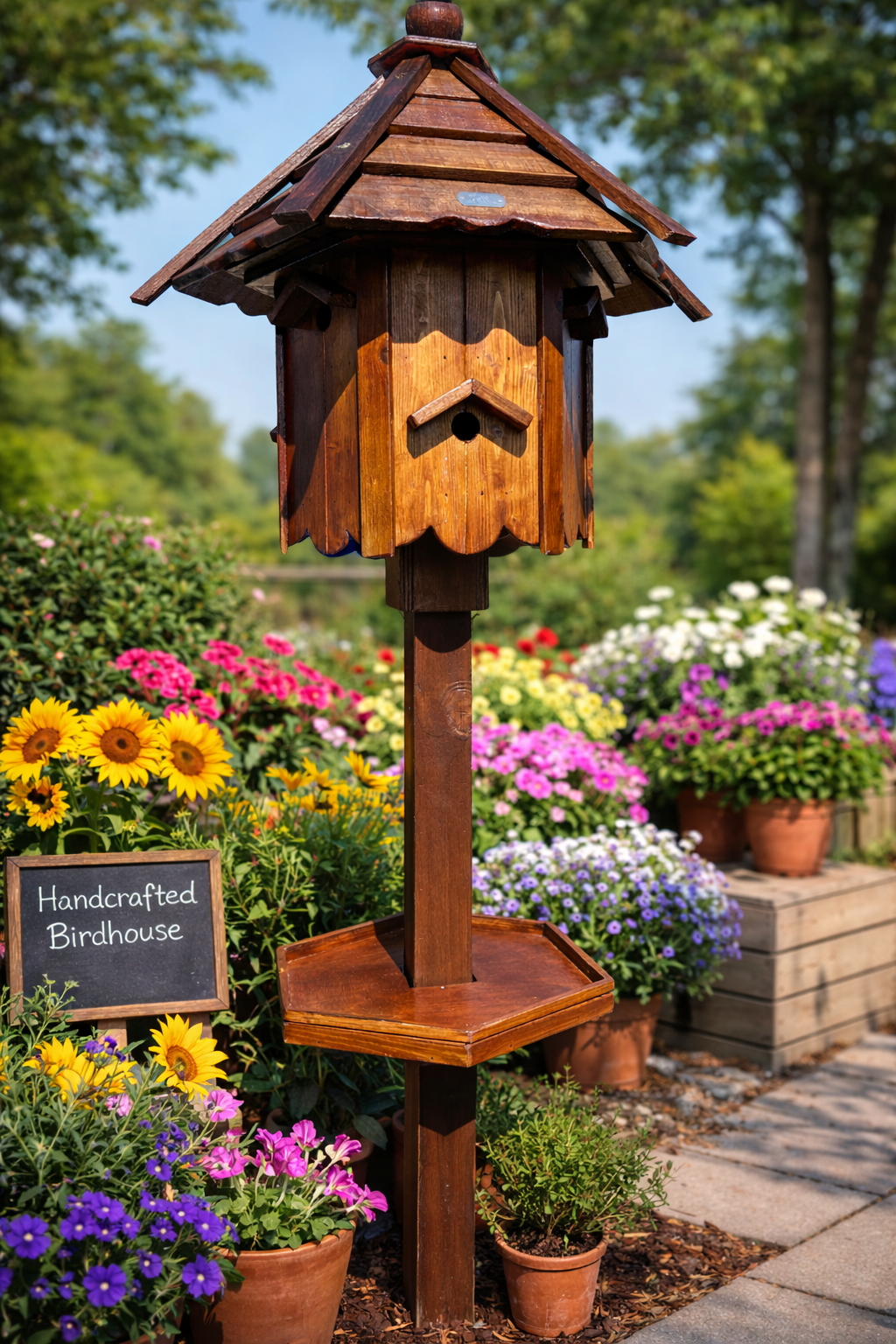 Garden Titcote and Birdhouse