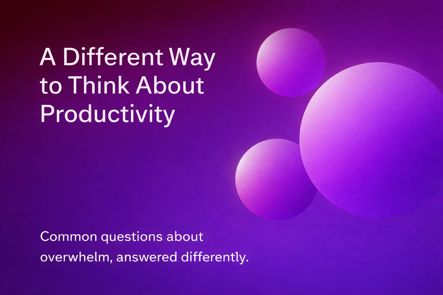 A Different Way to Think About Productivity