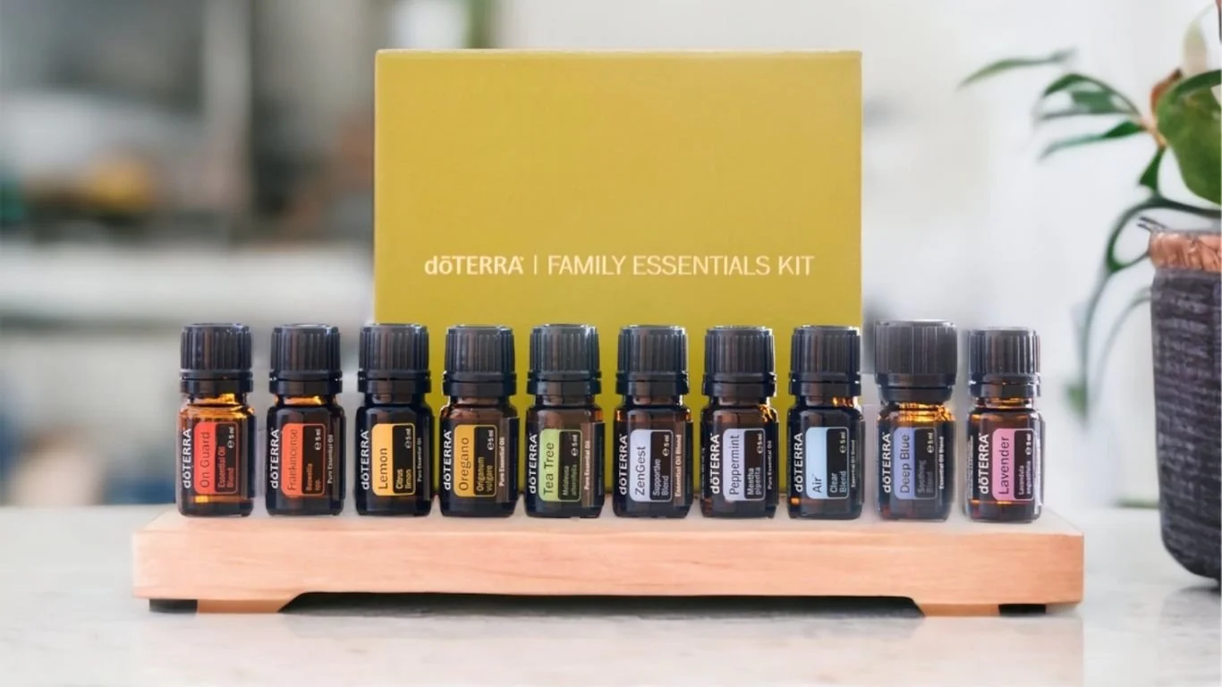 Family Essentials Kit doTERRA 10 boccette su vassoio in legno