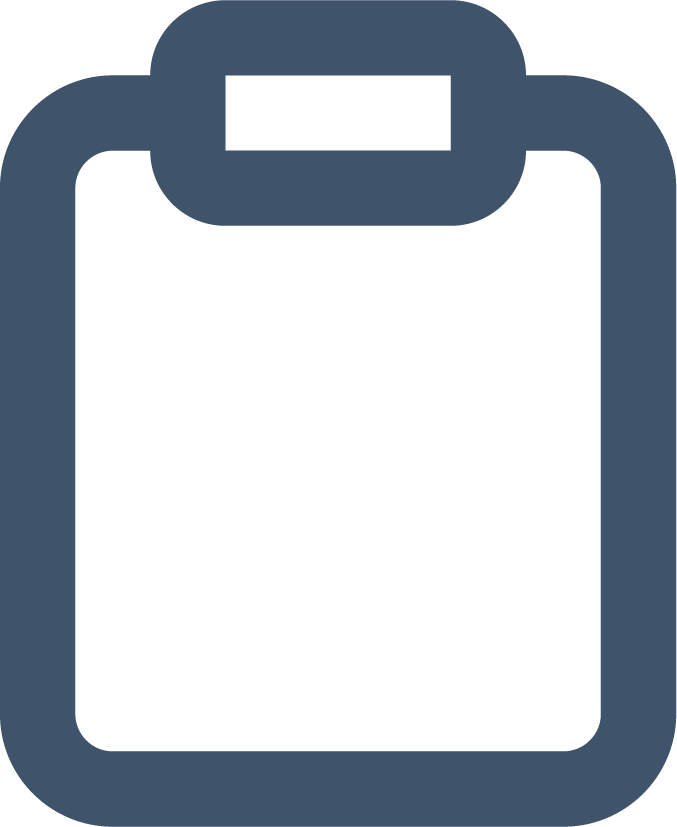 Icon of a clipboard with a checklist on it.