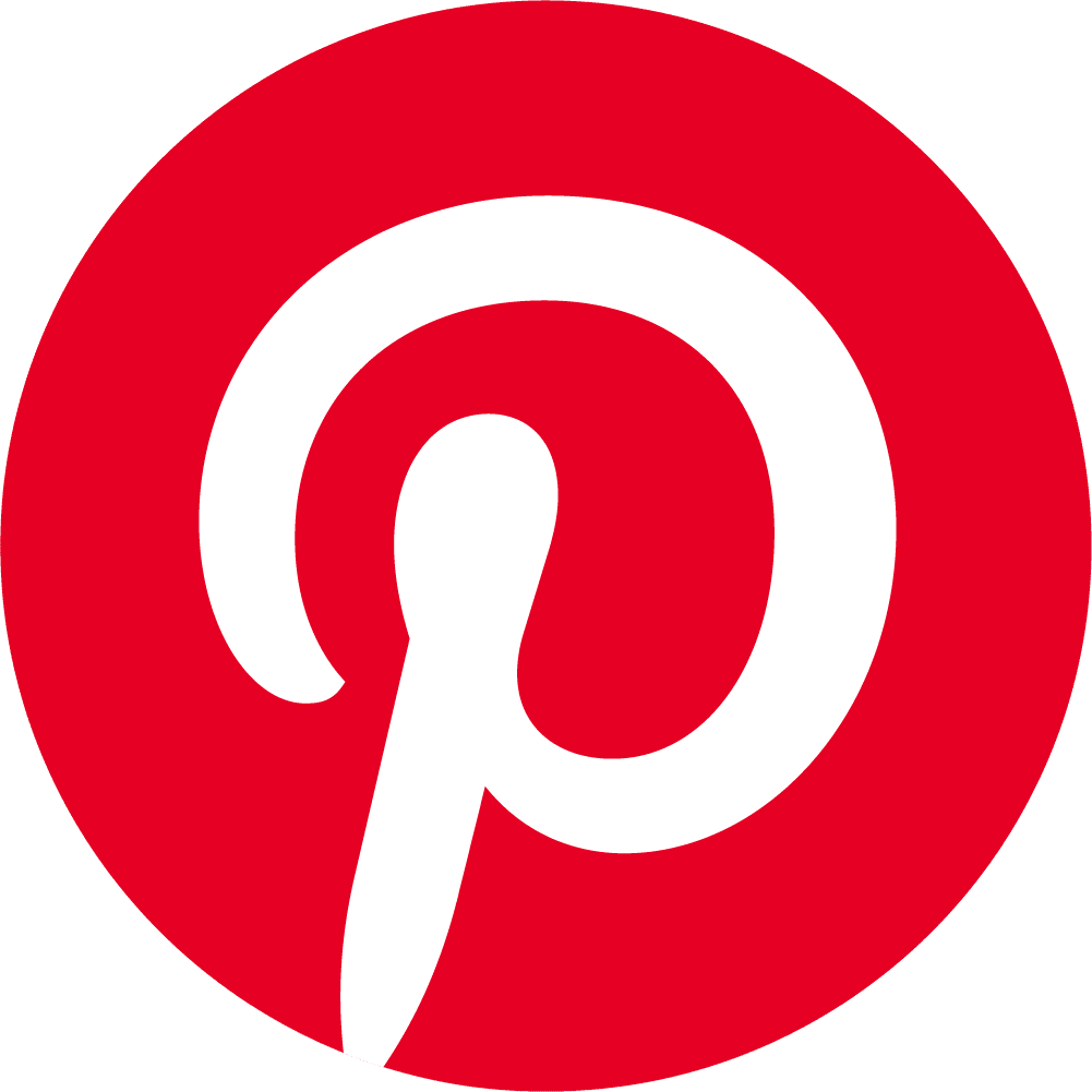 Pinterest logo with a red background and a white stylized 'P' letter.