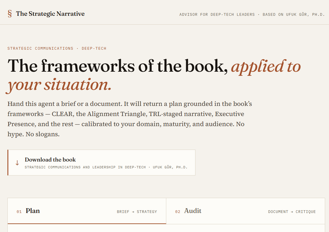 The Strategic Narrative- Communications Advisor for Deep Tech Ventures