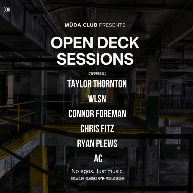 You asked, we brought it back.🖤
Open Deck Sessions returns to M&Uuml;DA tonight with a stacked lineup of local DJs stepping into the booth.
Fresh sounds. Familiar faces. Proper Friday energy.

🍺 &pound;3.50 pints
🍾 &pound;3.50 bottles
🍸 2 cocktai