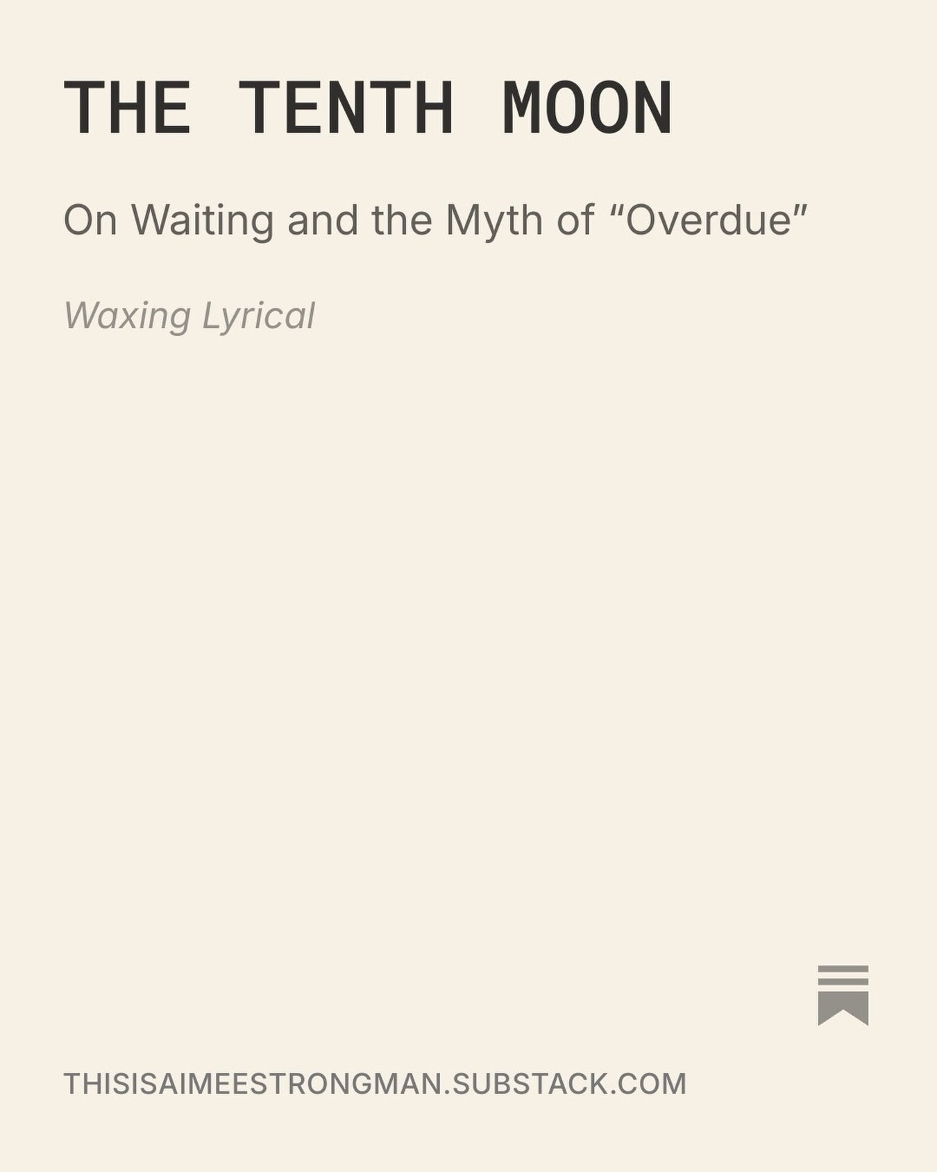 A little Sunday musing on waiting for babies to arrive&hellip; 

Let me know what you think &darr;
Link to Substack in bio 🔗 or check your inbox 📥 

𝒍𝒐𝒗𝒆, 𝑨𝒊𝒎𝒆𝒆 𝒙