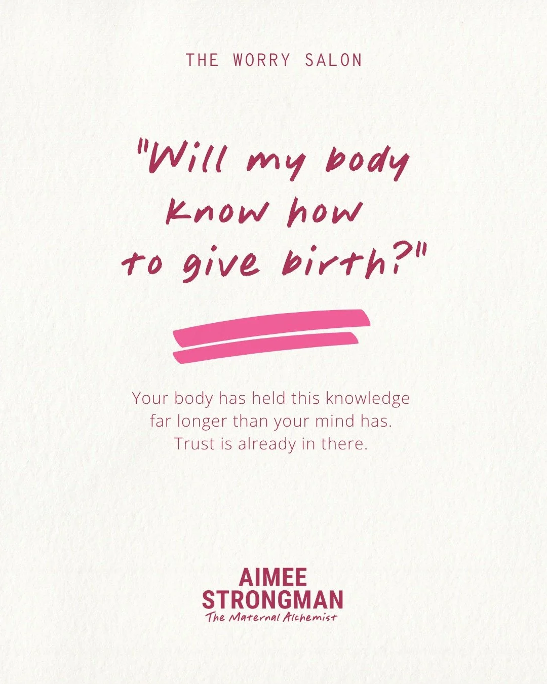 "𝚆𝚒𝚕𝚕 𝚖𝚢 𝚋𝚘𝚍𝚢 𝚔𝚗𝚘𝚠 𝚑𝚘𝚠 𝚝𝚘 𝚐𝚒𝚟𝚎 𝚋𝚒𝚛𝚝𝚑?"

This question arrives earlier than most people expect.

You might feel a flicker of excitement about birth - and then, almost immediately, doubt follows. Will I cope? Will 