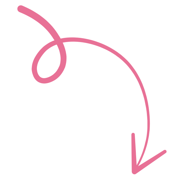 Pink arrow with a loop at the top, pointing downward to the right.