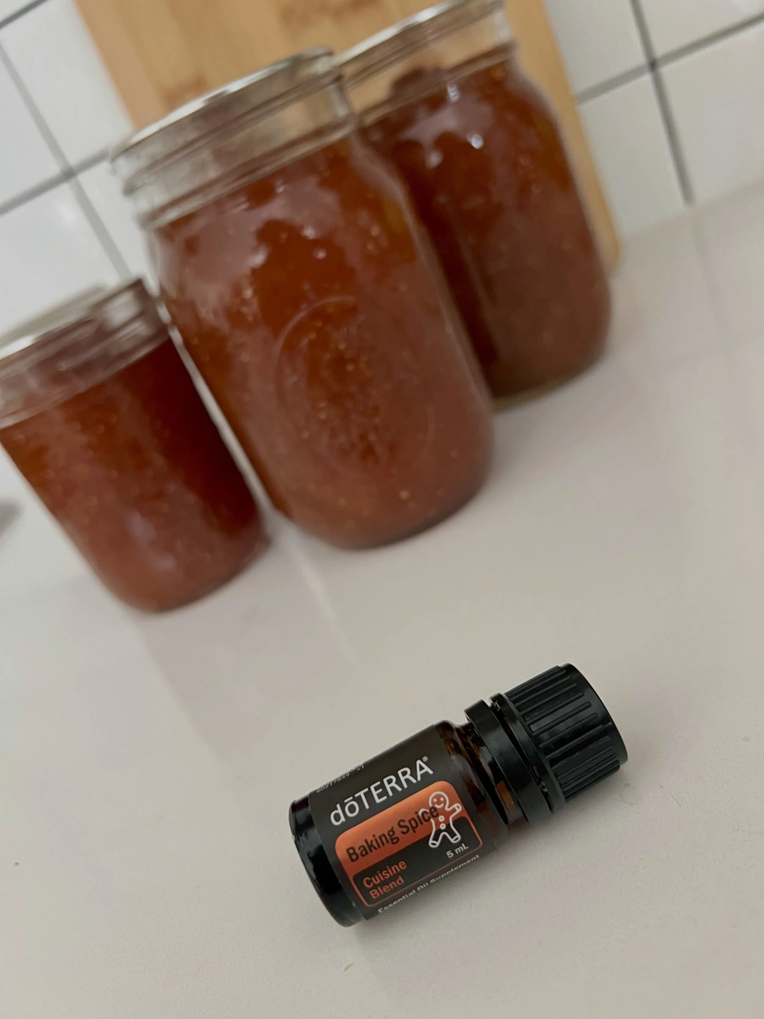 14 pints of figs canned.  Picked them from a neighbor&rsquo;s tree. I did a traditional recipe with no pectin. The first batch was figs, sugar, and lemons. 

The second batch, I added extra lemon slices and this doTERRA baking spice blend.  Batch 2 i