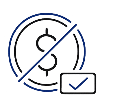 A graphic with a dollar sign surrounded by a circular gauge and a checkmark in a box, representing financial evaluation or approval.