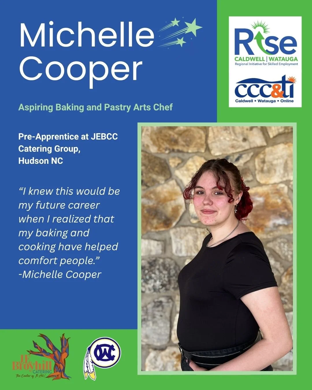 Celebrating the Month of RISE 🌟

Today we are proud to recognize our Hospitality Pre-Apprentice Michelle Cooper, a senior at West Caldwell High School and dedicated member of the 2026 Spring Cohort!

Michelle is building real-world experience throug