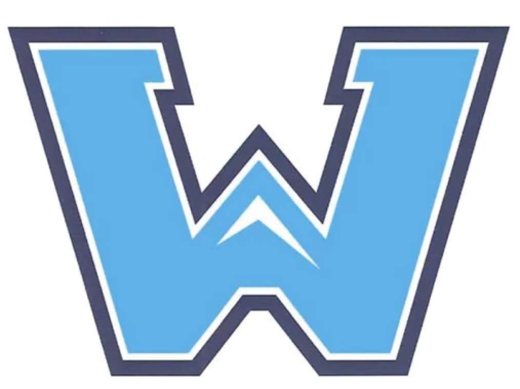 A large stylized blue and white letter W with a smaller W inside it - Watauga High School Logo