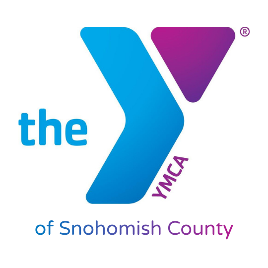 Blue logo for YMCA of Snohomish County with the YMCA symbol and text
