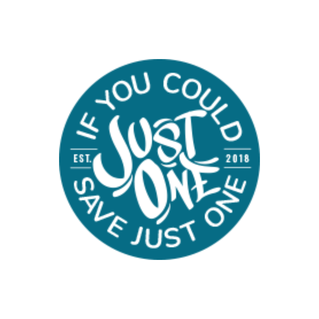 Blue circular logo with white text that reads "If you could save just one, just one" and "Est. 2018".