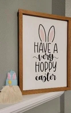 Handpainted "Have a Very Hoppy Easter" Wooden Sign